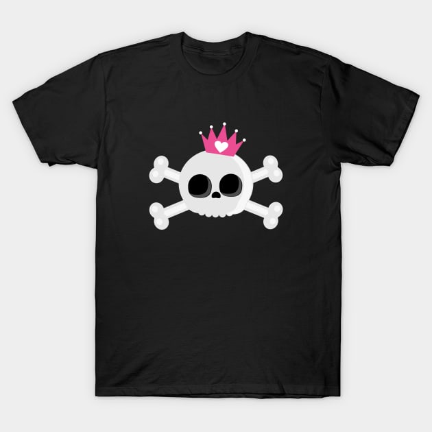 Cute Emo Skull with Crown T-Shirt by RageRabbit